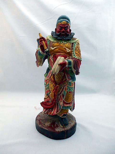 中　中国歴史人物　木彫：鍾馗像　