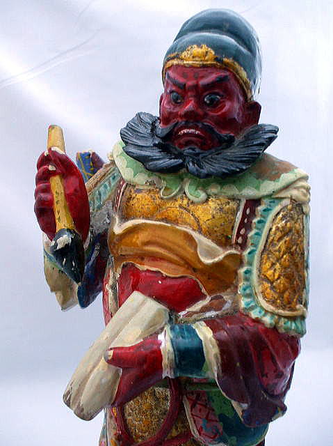　中国歴史人物　木彫：鍾馗像　